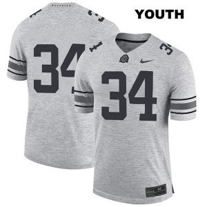 Youth NCAA Ohio State Buckeyes Mitch Rossi #34 College Stitched No Name Authentic Nike Gray Football Jersey UQ20L60IJ